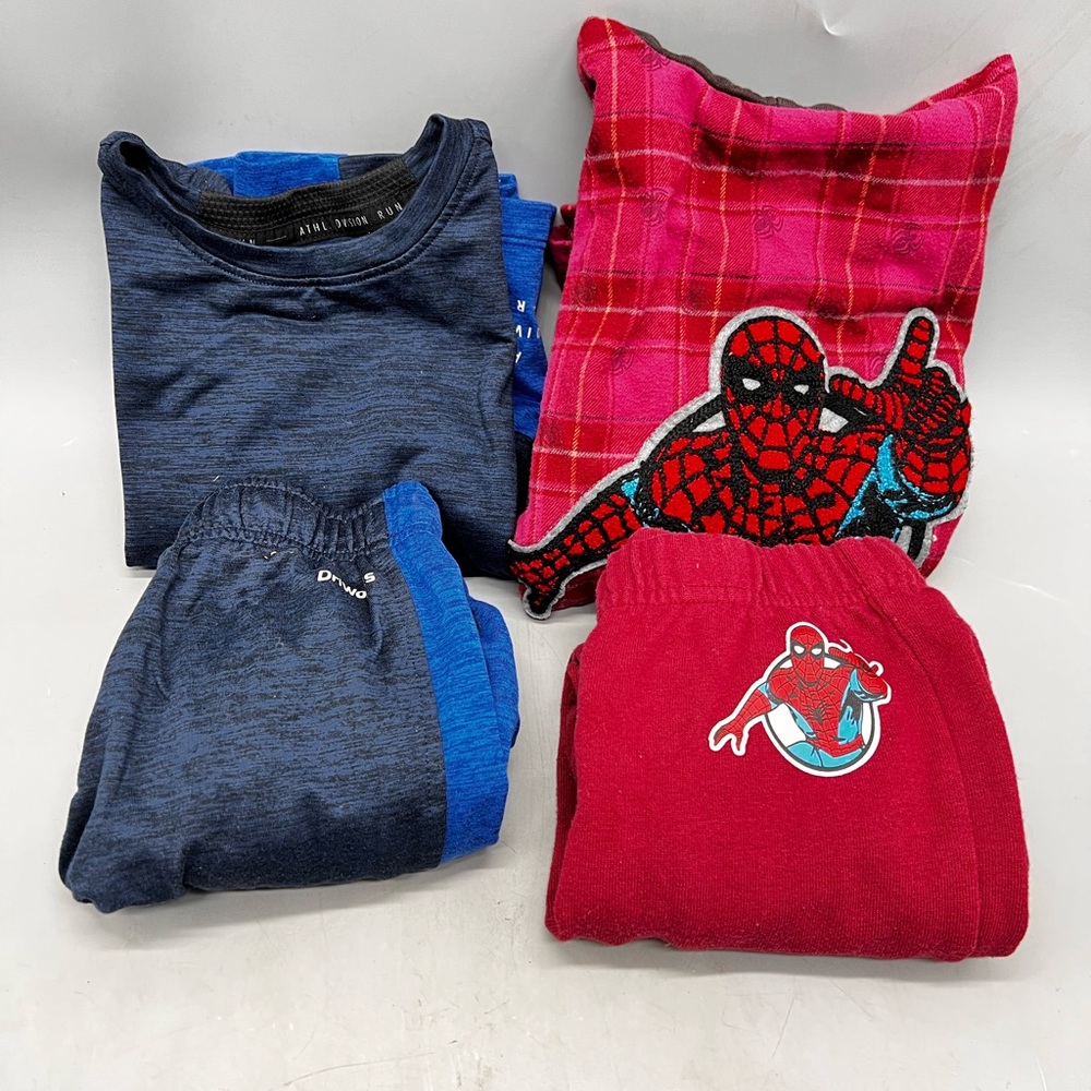Kids Spider-Man flannel  sweat pants kids blue athletic works long sleeve pants